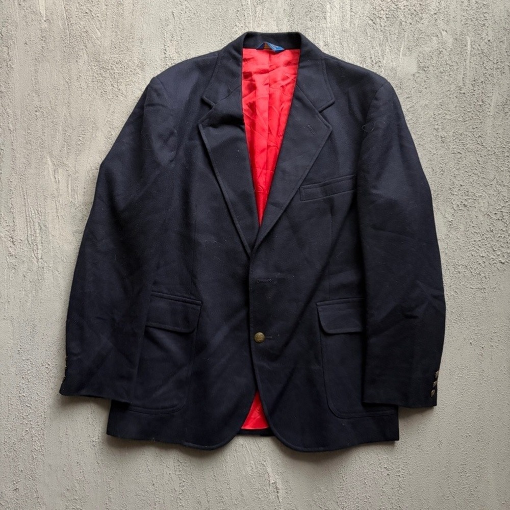 Vintage Pendleton Blazer 42 Blue 1980s Virgin Wool Sport Coat USA